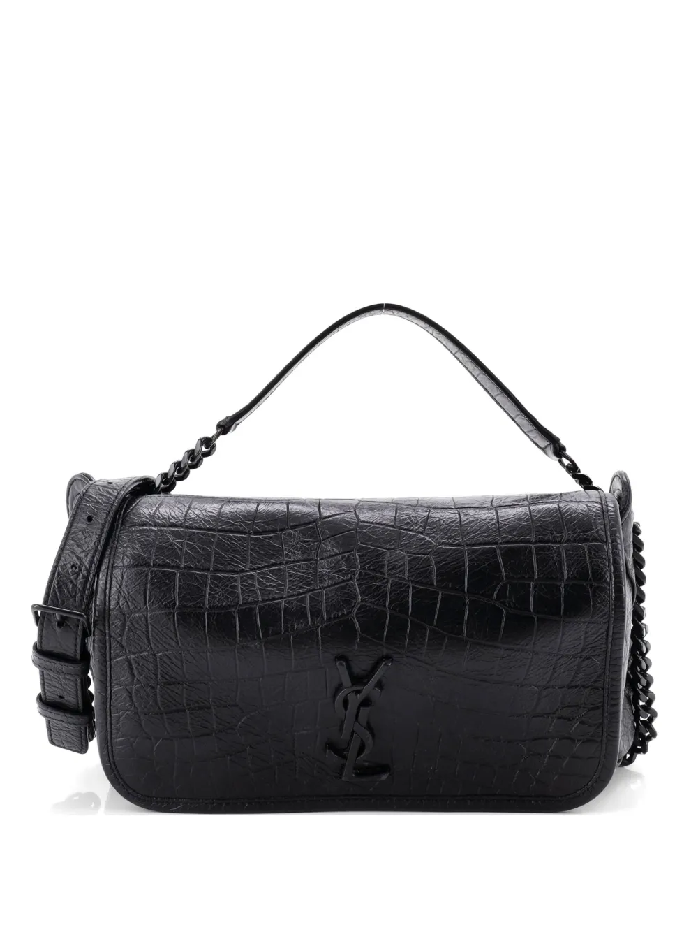 Saint Laurent Pre-Owned Niki Body Bag Crocodile Embossed Leather belt bag - Nero