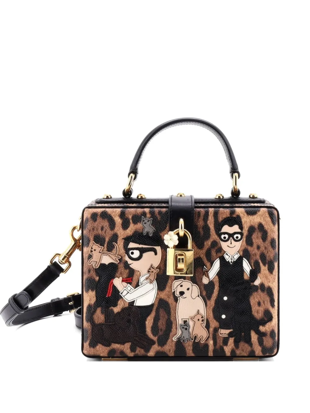 Dolce & Gabbana Pre-Owned Treasure Box Bag Patchwork Saffiano Leather Small satchel - Marrone