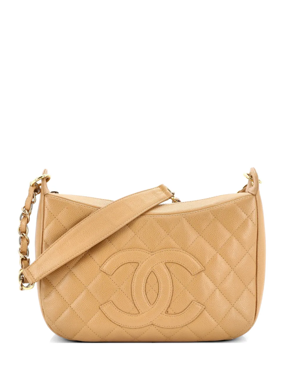 CHANEL Pre-Owned Timeless CC Chain Shoulder Bag Quilted Caviar Medium hobo bag - Toni neutri
