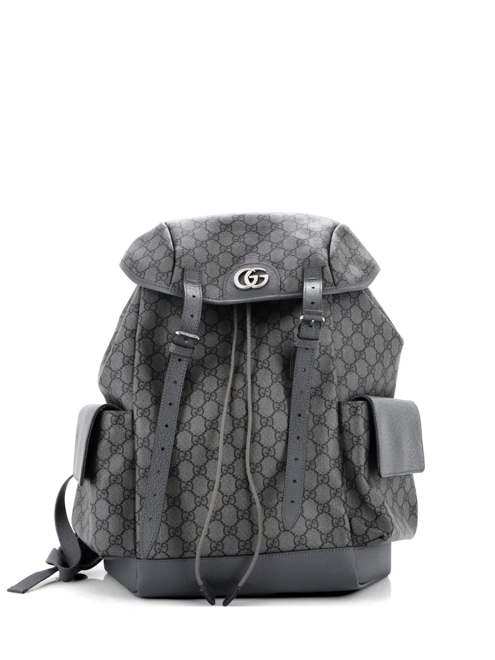 Gucci Pre-Owned Ophidia Flap GG Coated Canvas Medium backpack - Grigio