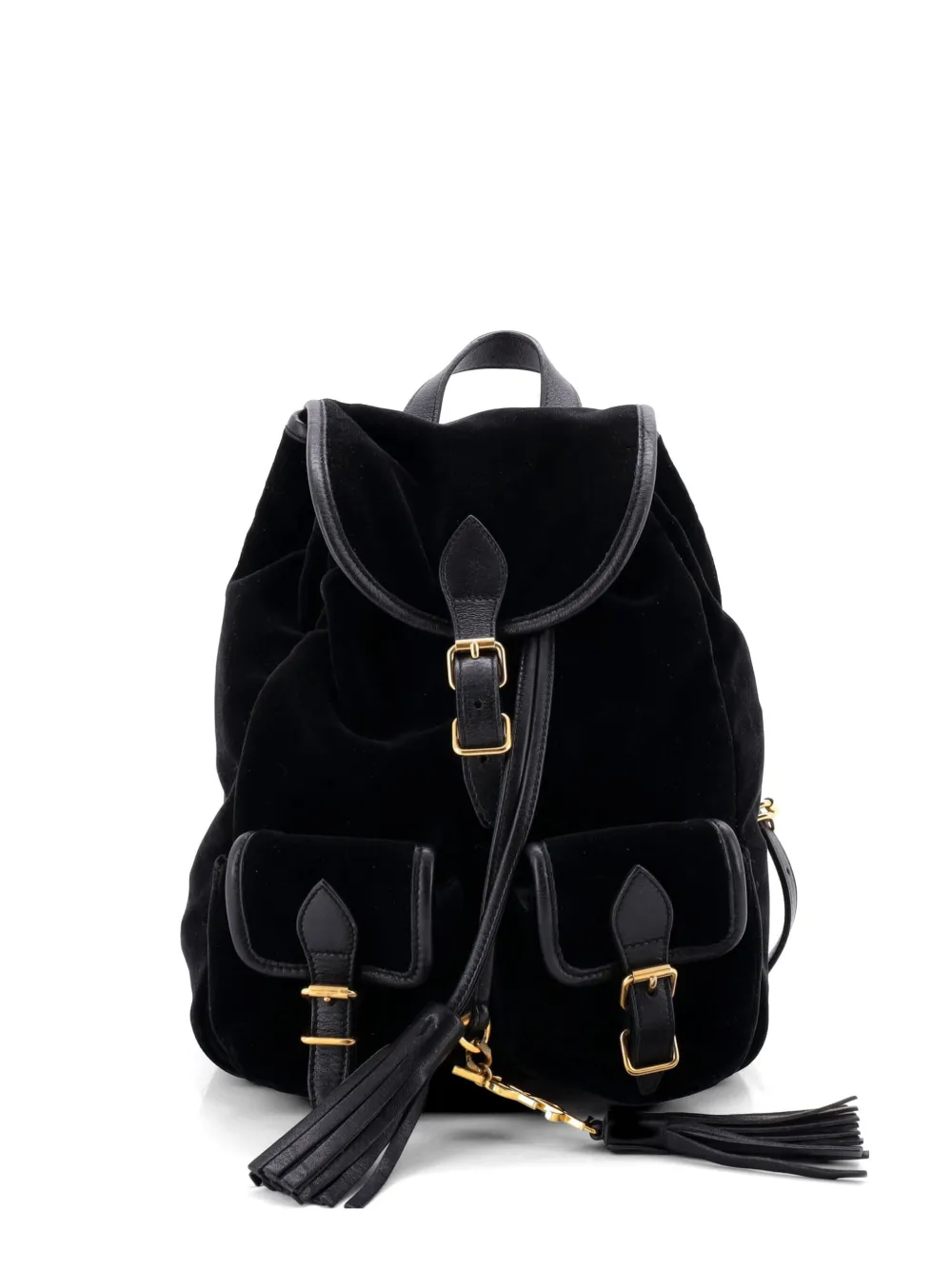 Saint Laurent Pre-Owned Festival Velvet Small backpack - Schwarz