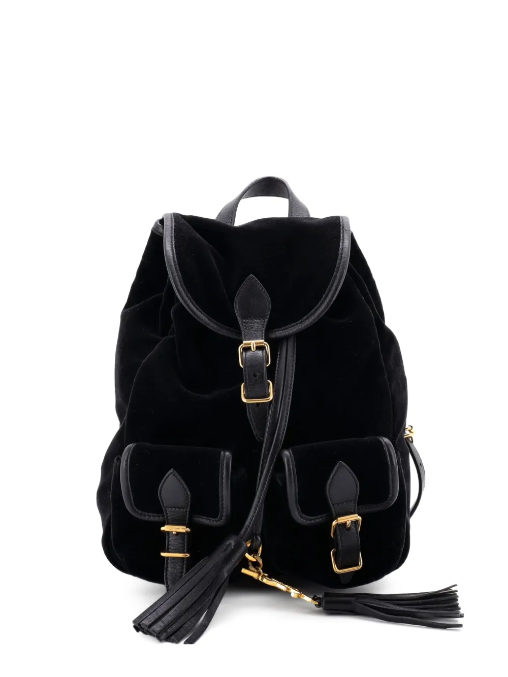Saint Laurent Pre-Owned Festival Velvet Small backpack - Nero