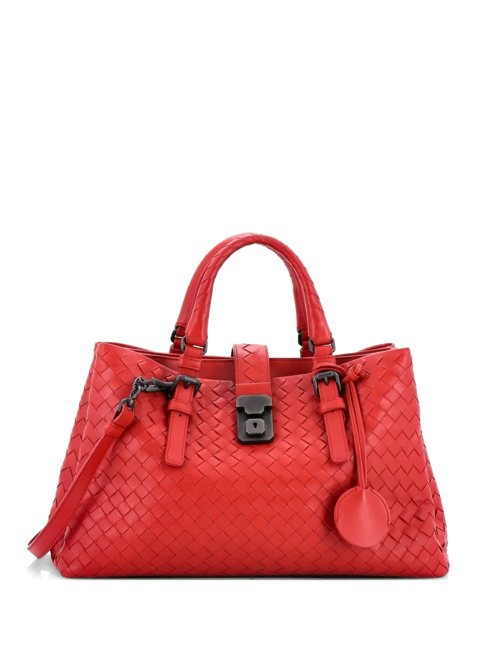 Bottega Veneta Pre-Owned Borsa tote Roma piccola in nappa con design Intrecciato - Rosso