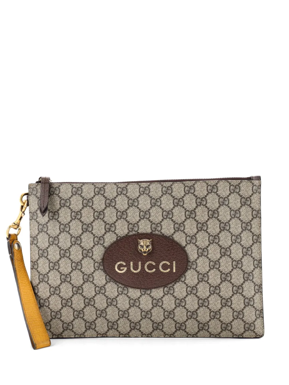 Gucci Pre-Owned Neo Vintage Wristlet Pouch GG Coated Canvas clutch bag - Marrone