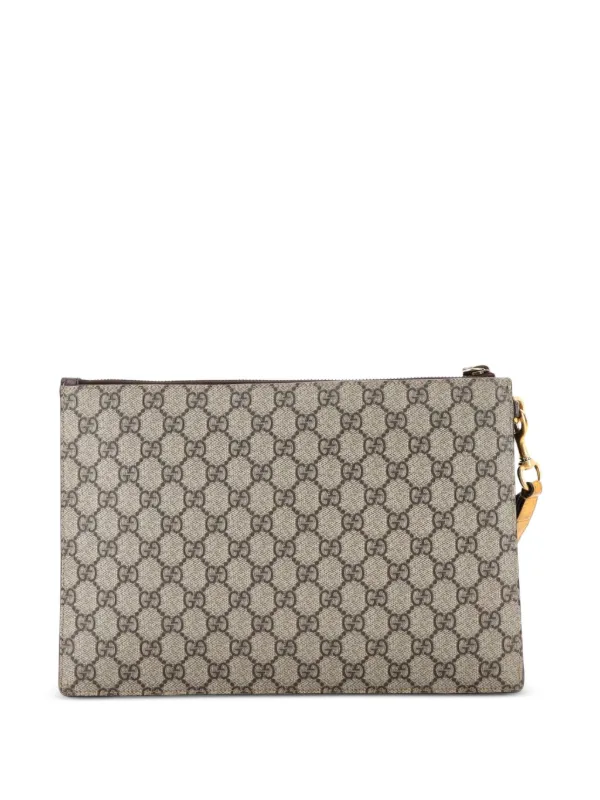 Gucci Pre-Owned Neo Vintage Wristlet Pouch GG Coated Canvas Clutch