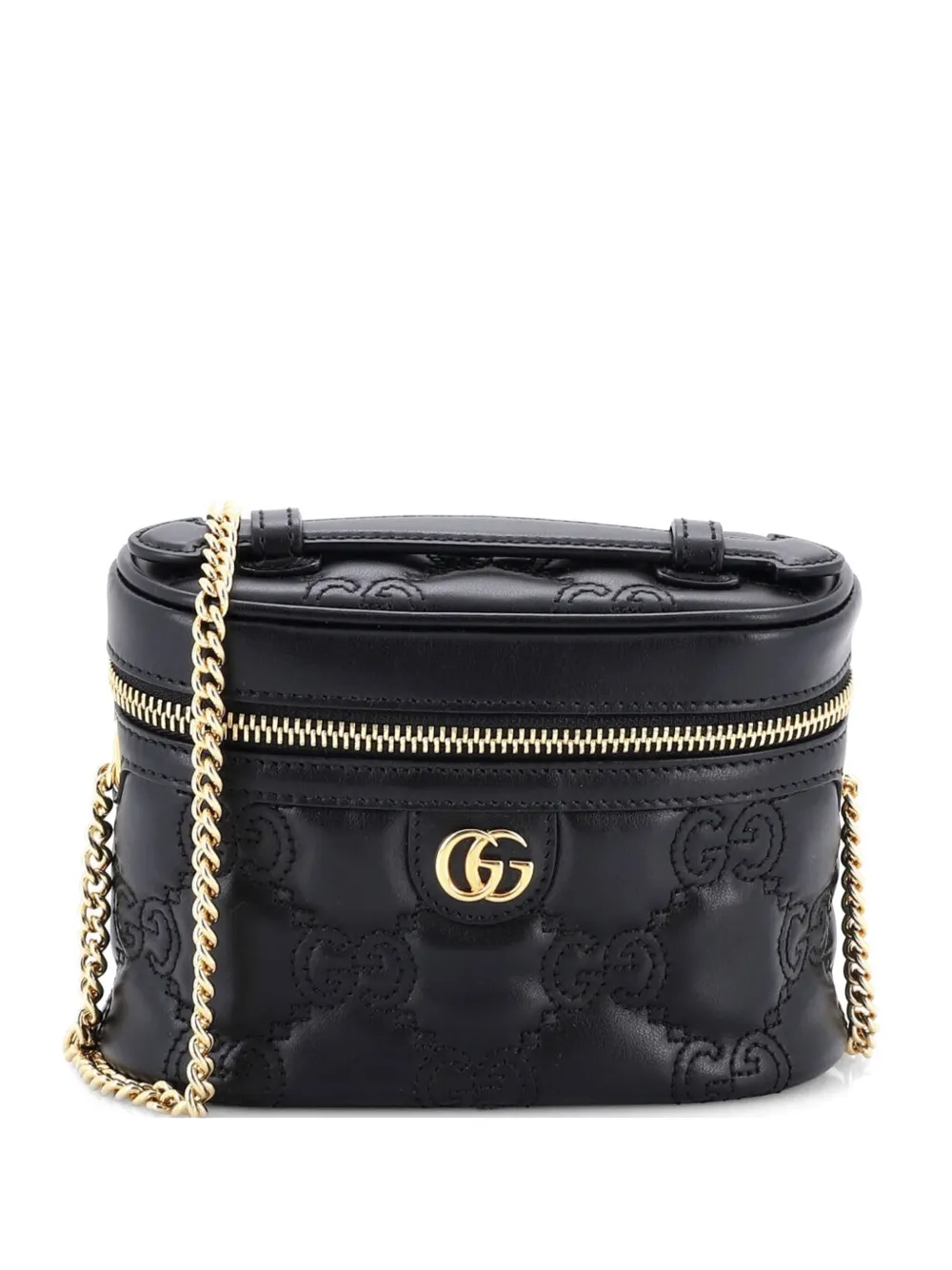 Gucci Pre-Owned Top Handle Vanity Chain Bag GG Matelasse Leather Mini shoulder bag - Nero