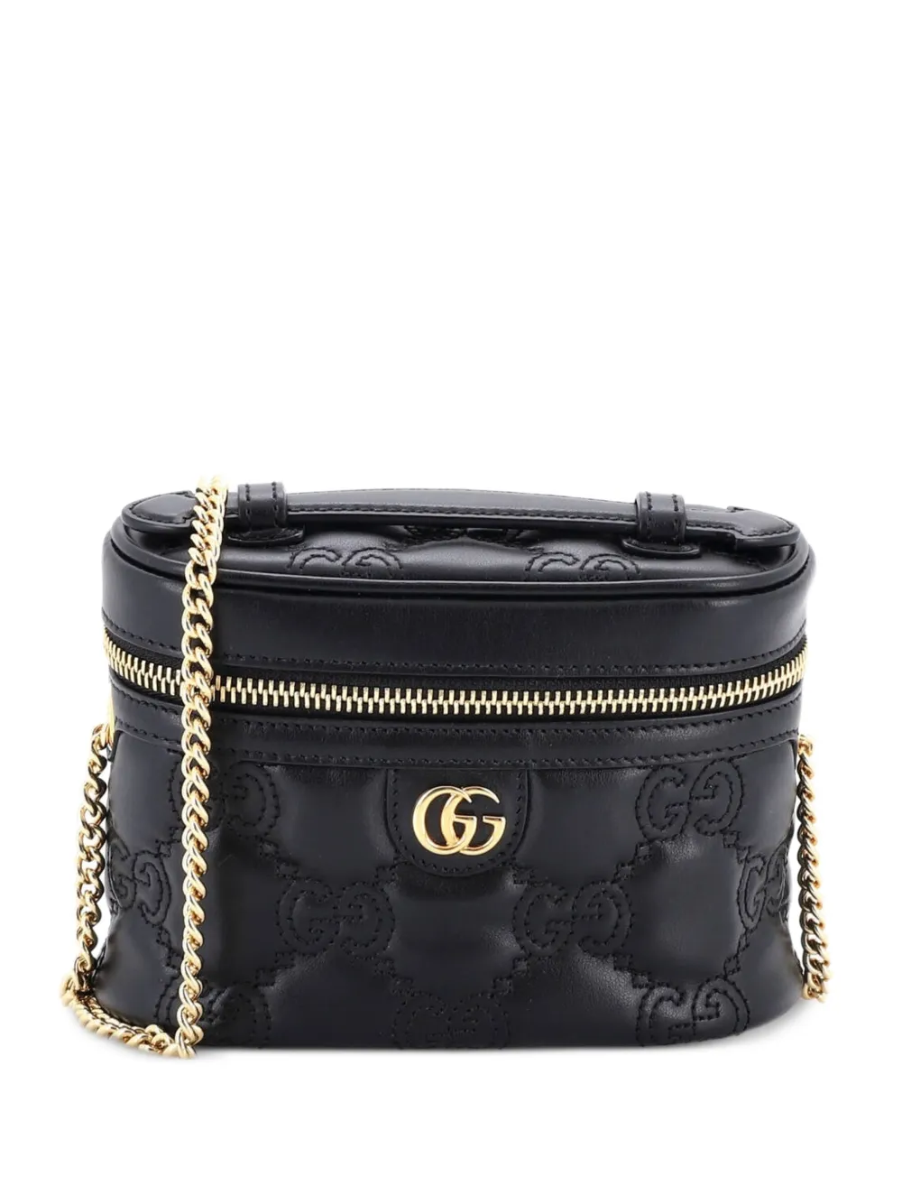 Gucci Pre-Owned Top Handle Vanity Chain Bag GG Matelasse Leather Mini shoulder bag - Nero