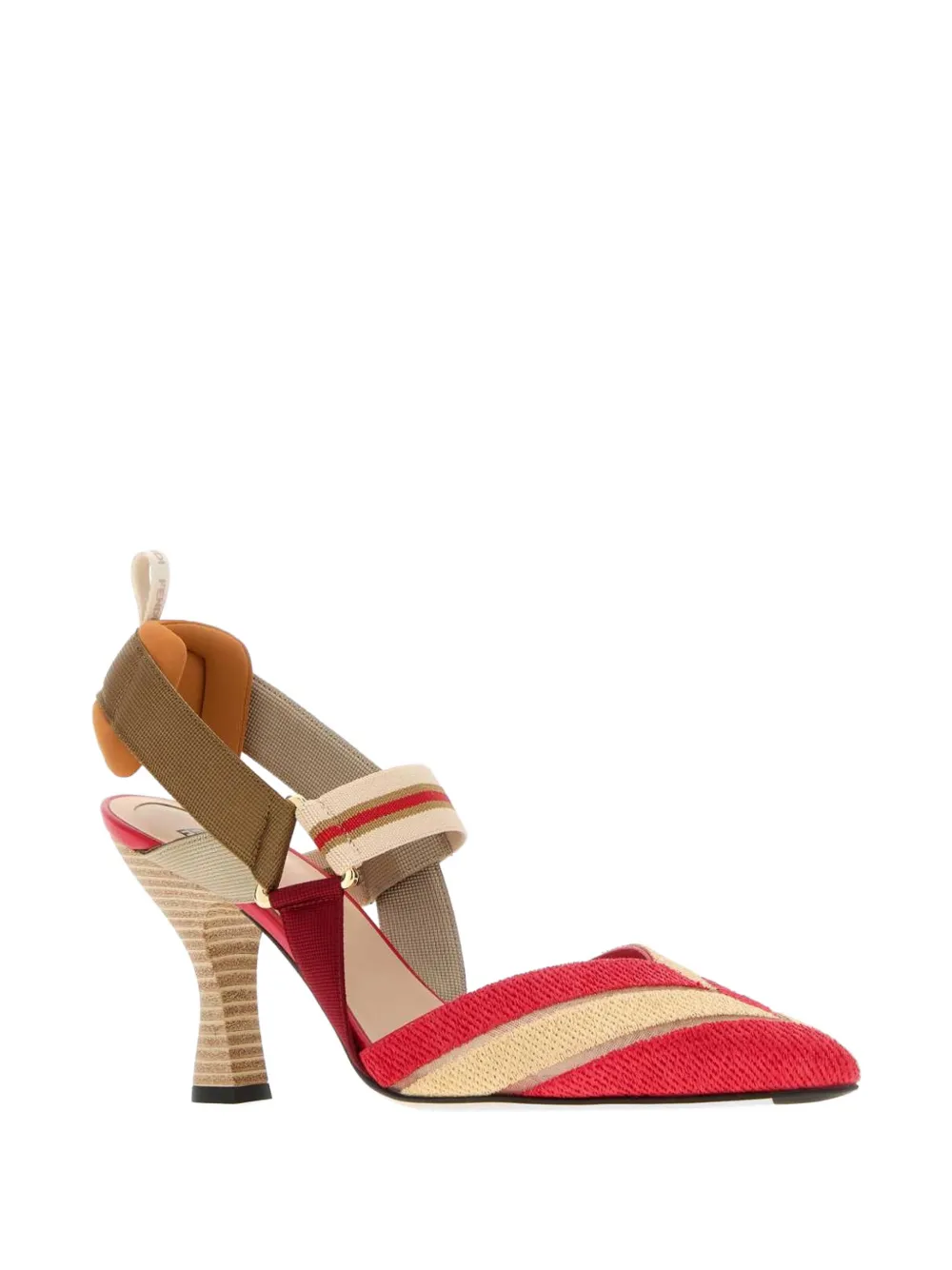 FENDI Colibrì embroidered pumps Rood