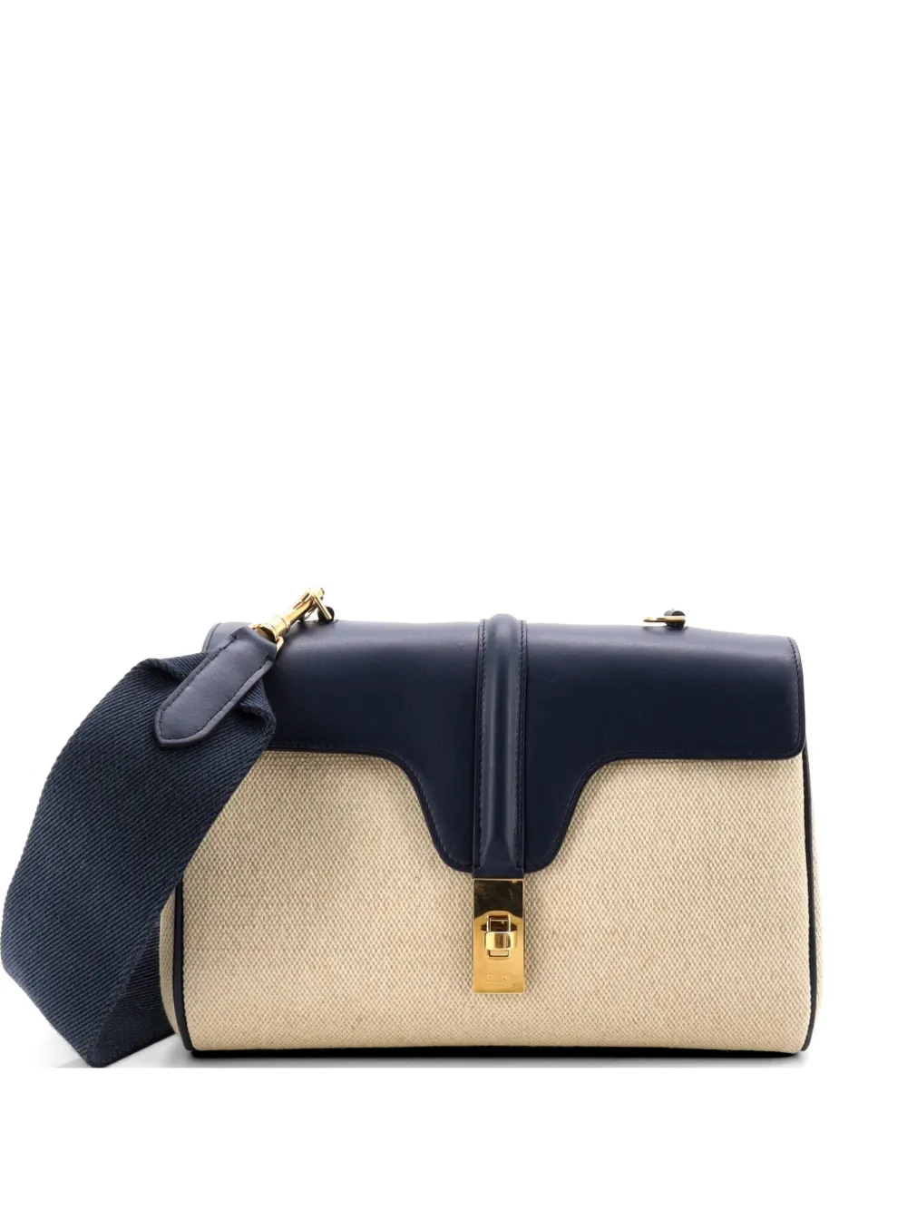 Celine Pre-Owned Soft 16 Bag Canvas and Leather Teen shoulder bag - Blu