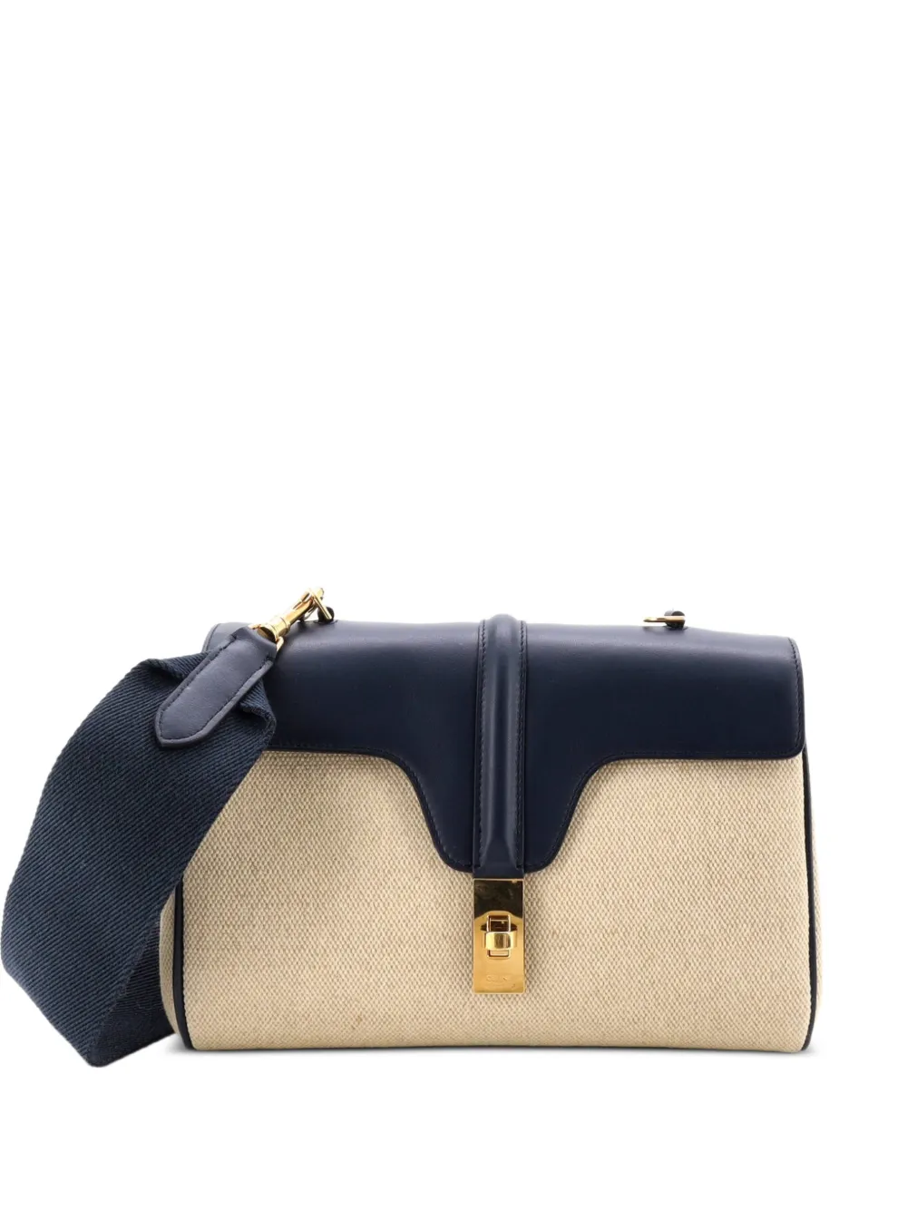 Celine Pre-Owned Soft 16 Bag Canvas and Leather Teen shoulder bag - Blu