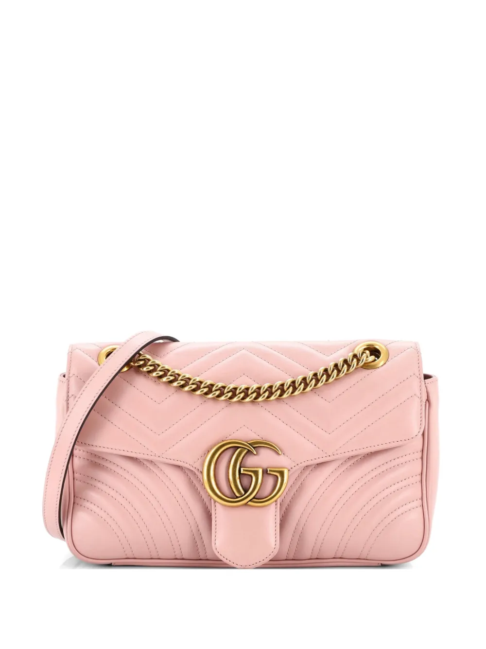Gucci Pre-Owned GG Marmont Flap Bag Matelasse Leather Medium shoulder bag - Rosa