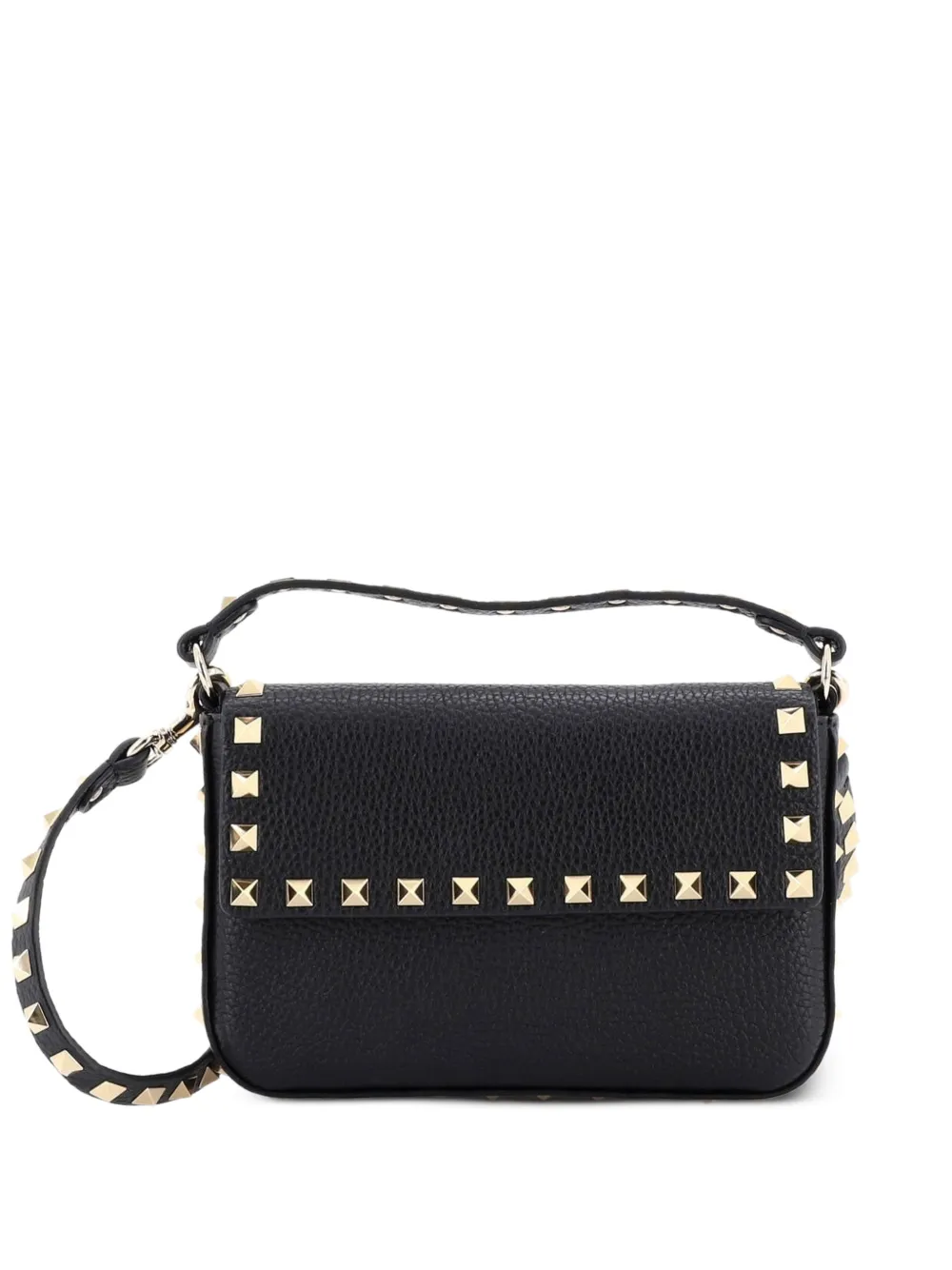 Valentino Garavani Pre-Owned Rockstud Top Handle Pouch Leather Mini crossbody bag - Nero