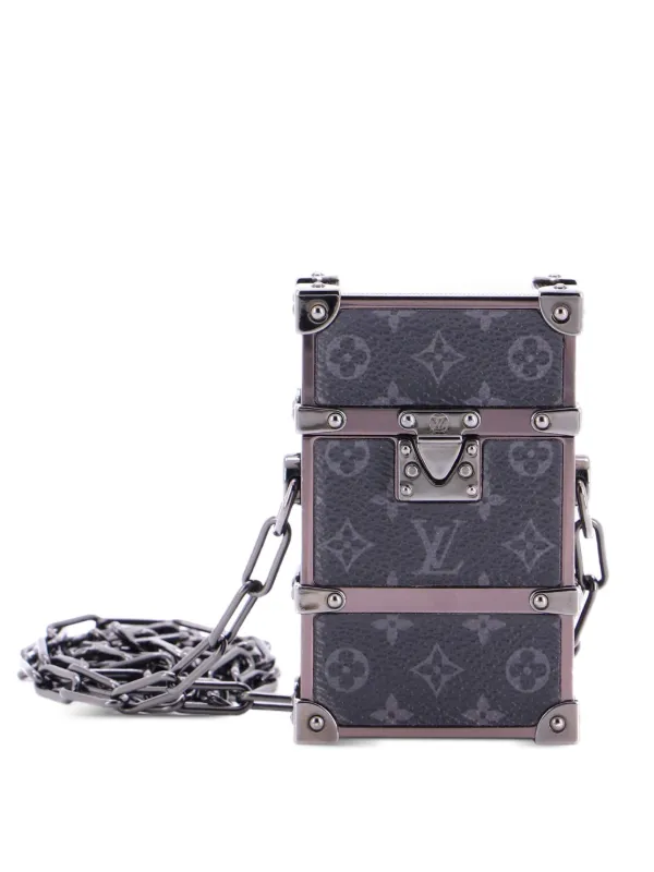 Louis Vuitton Pre-owned Trunk Box Pouch Monogram Eclipse Canvas Crossbody Bag in Black