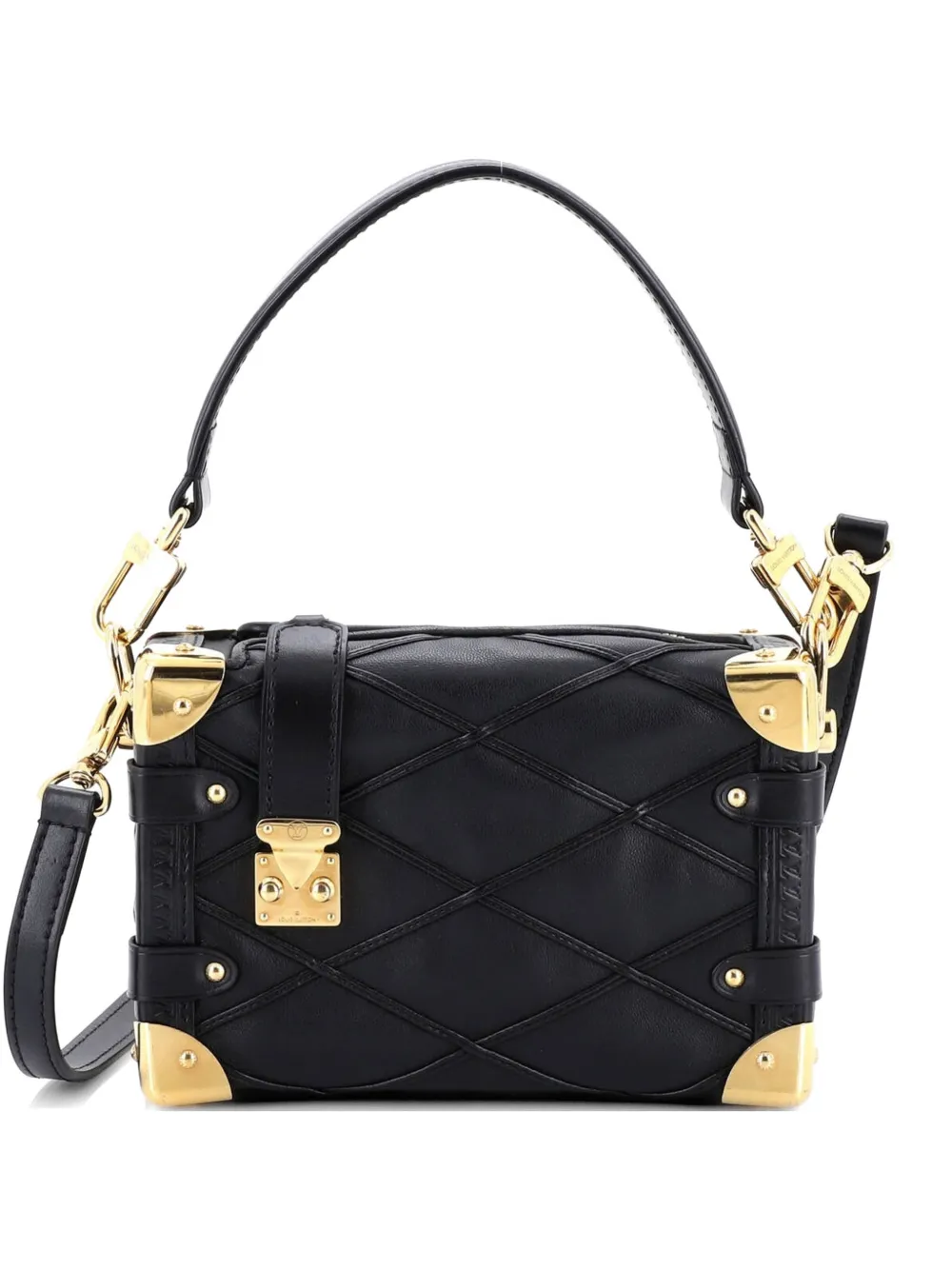 Louis Vuitton Pre-Owned Side Trunk Handbag Malletage Leather PM shoulder bag - Nero