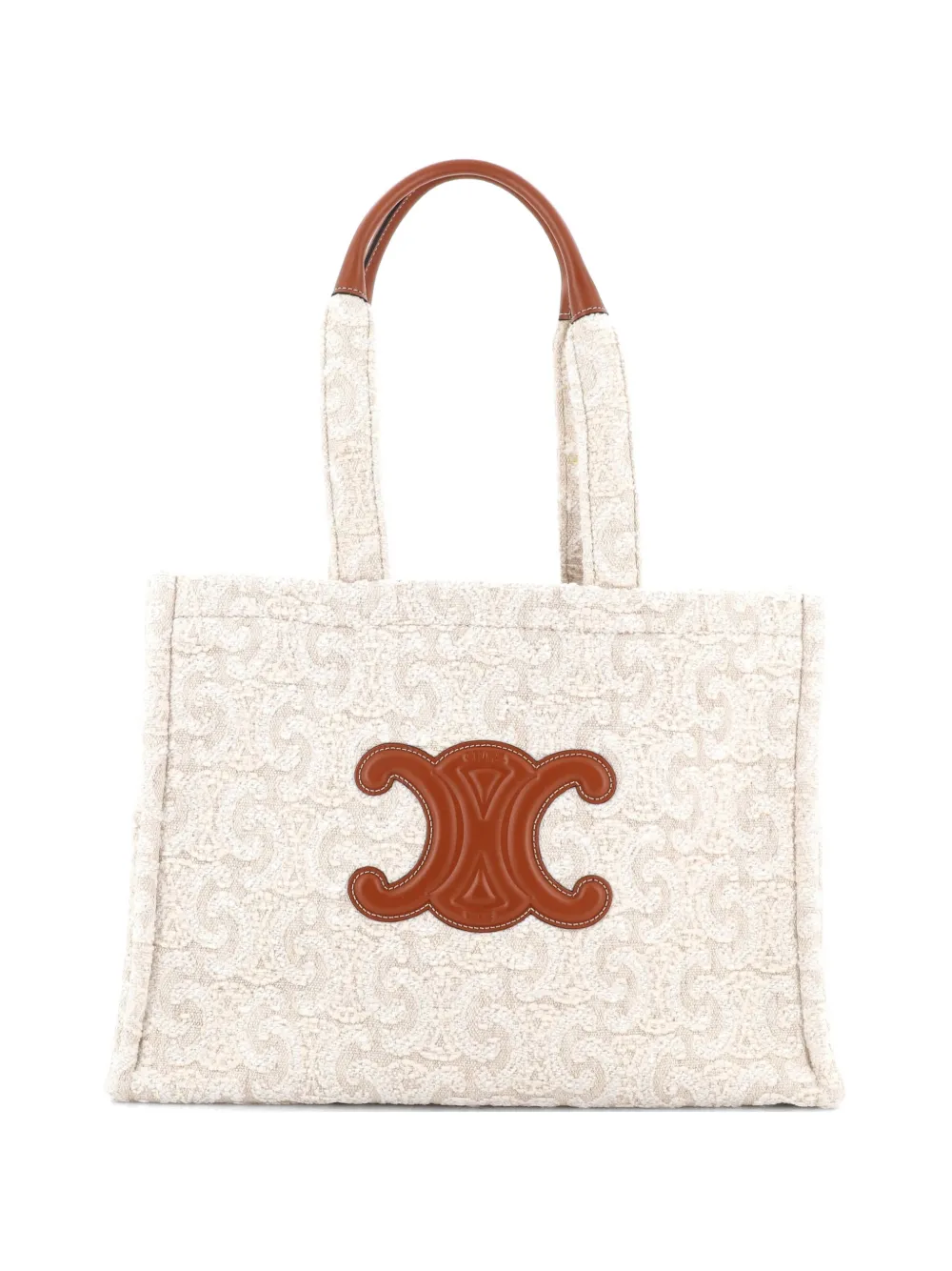 Celine Pre-Owned Cabas Thais Triomphe Embroidered Wool Large tote bag - Braun