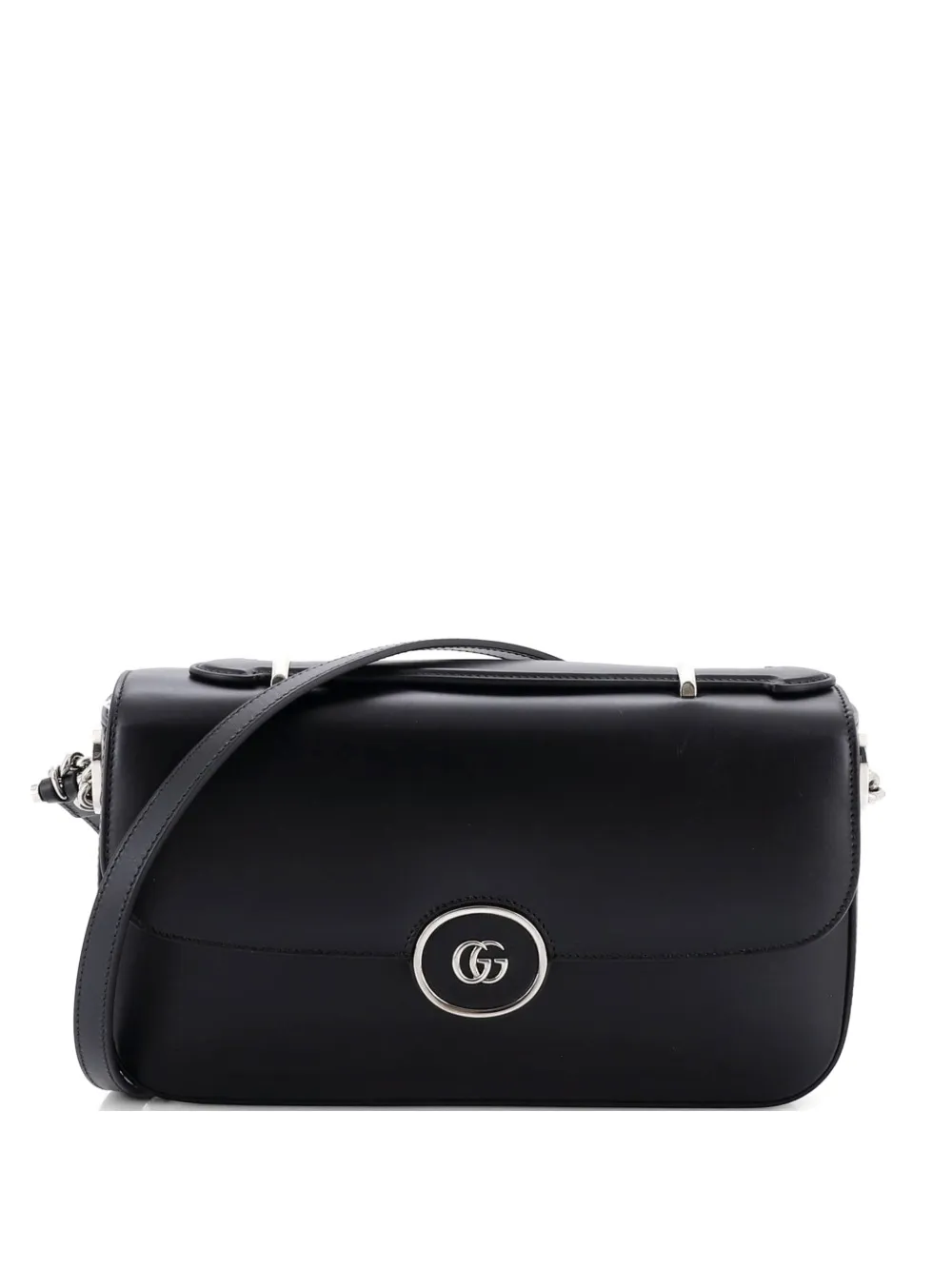 Gucci Pre-Owned Petite GG Flap Shoulder Bag Leather Small crossbody bag - Nero