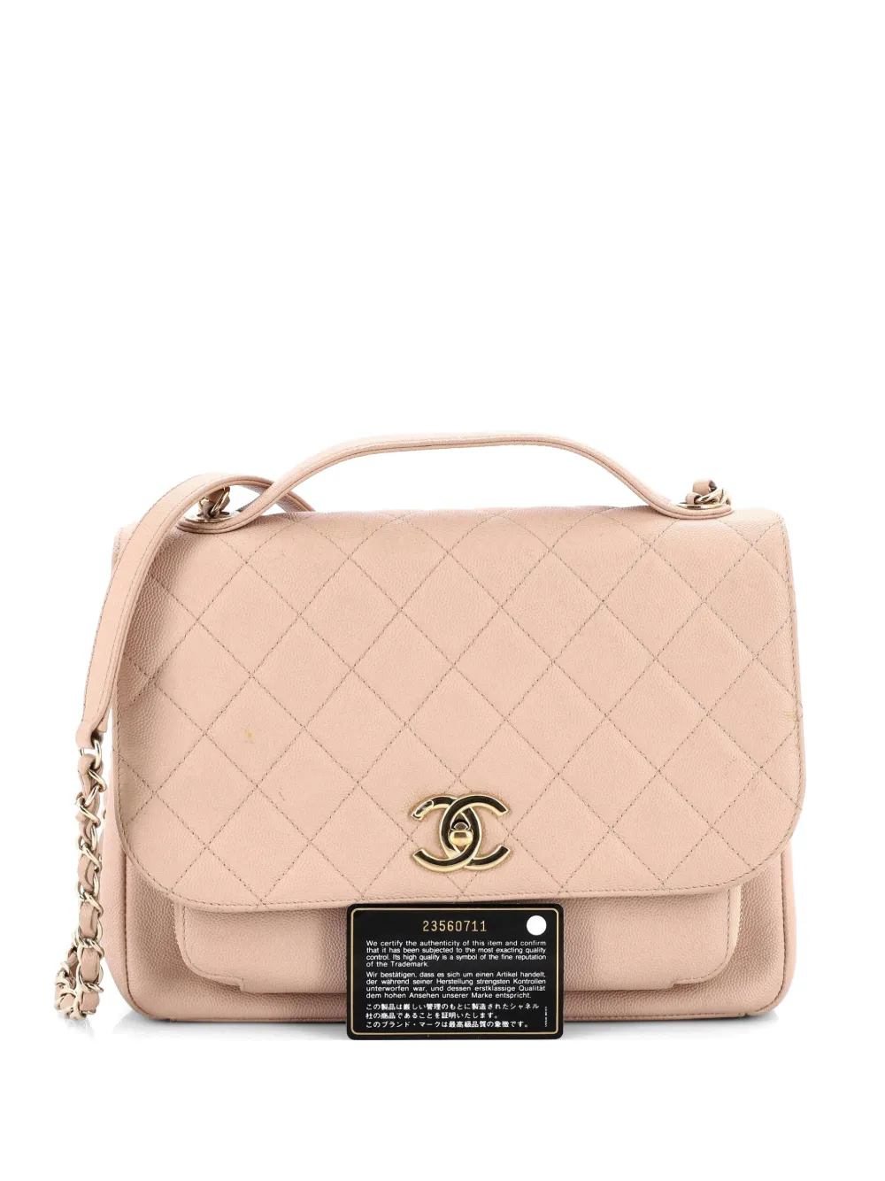 CHANEL Pre-Owned Business Affinity Flap Bag Quilted Caviar Large satchel - Toni neutri