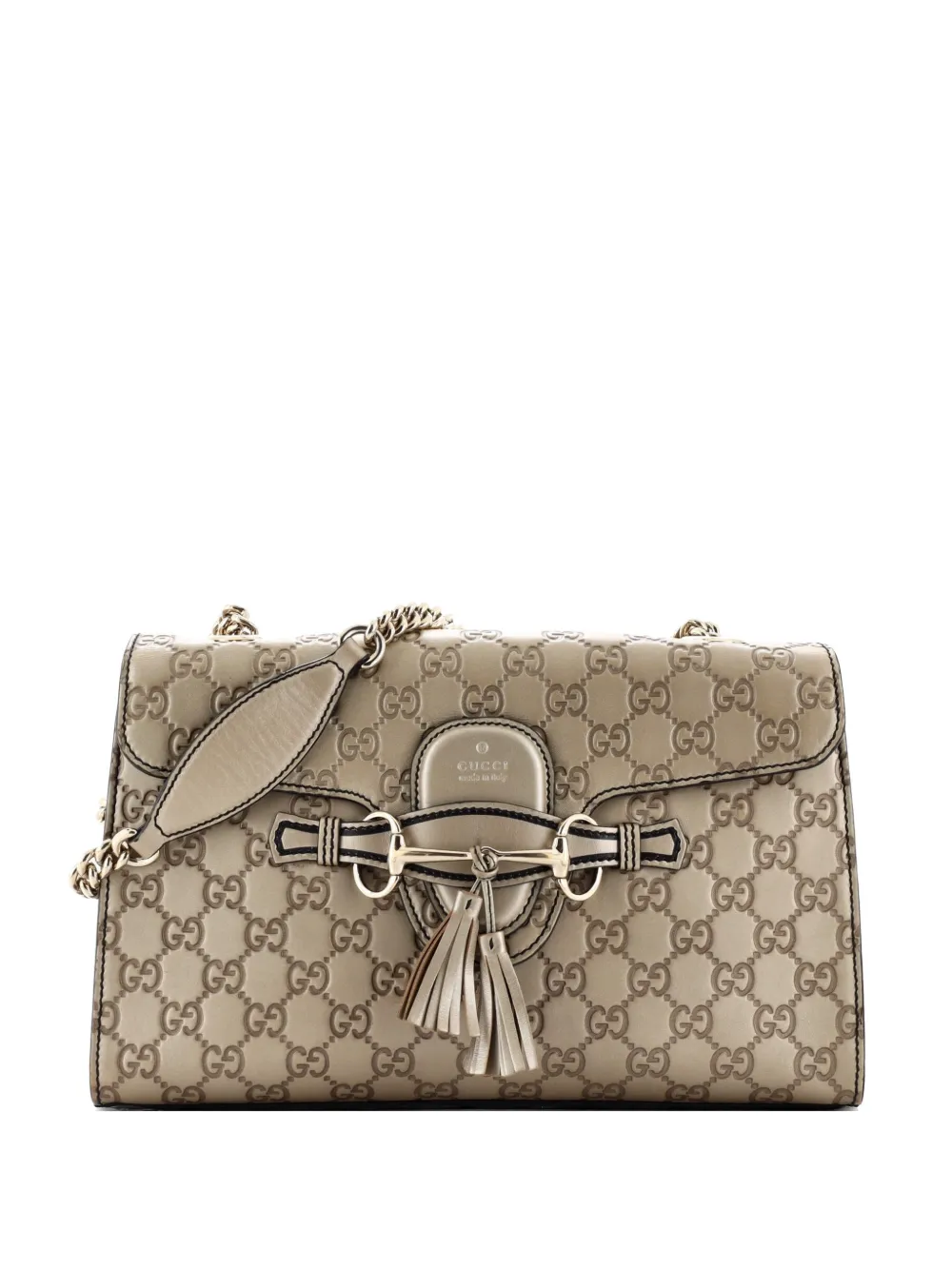 Gucci Pre-Owned Emily Chain Flap Bag Guccissima Leather Medium shoulder bag - Oro