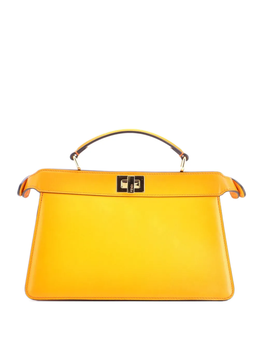 Fendi Pre-Owned Peekaboo ISeeU Bag Leather East West satchel - Orange