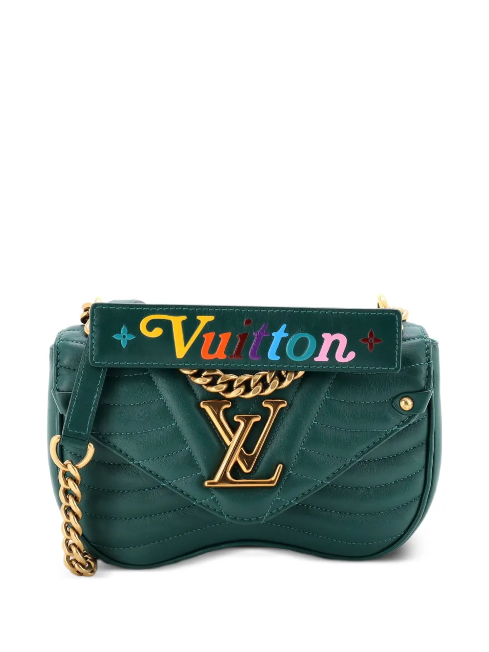 Louis Vuitton Pre-Owned New Wave Chain Bag Quilted Leather PM shoulder bag - Verde