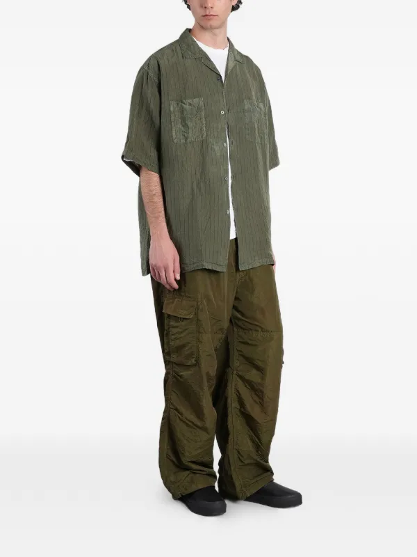 Comme Des Garçons Homme Creased Drawstring Cargo Pants | Green