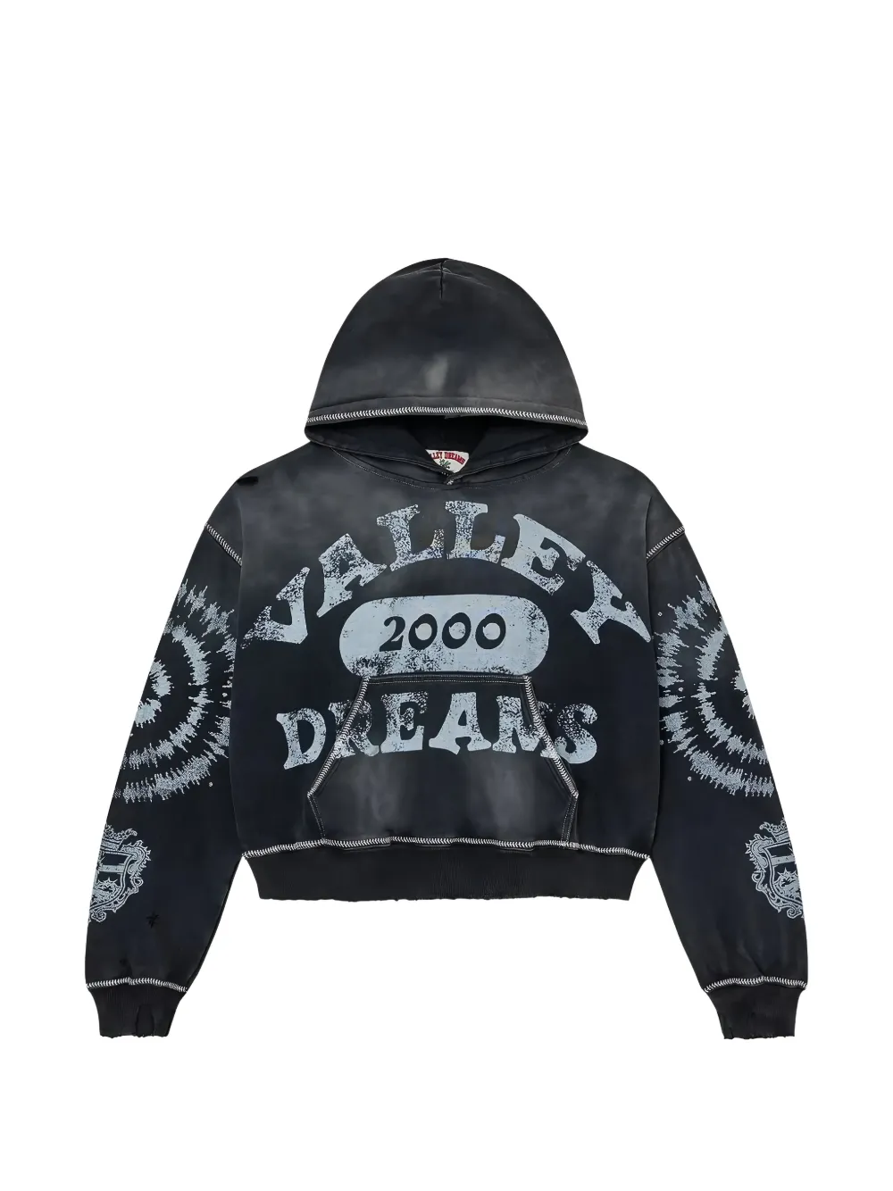 VALE FOREVER 2000 Spiral distressed hoodie - Black