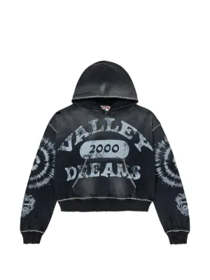 Vale waffle-knit graphic-print Hoodie | Black | FARFETCH
