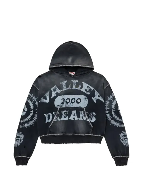 Vale 2000 Spiral distressed hoodie