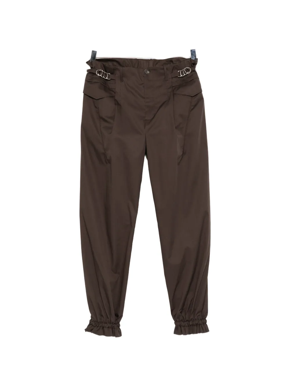 Kiko Kostadinov buckle-detail ruffled-cuff trousers - Grigio