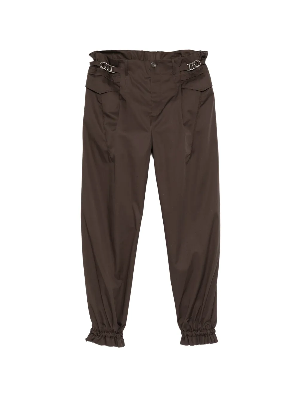 Kiko Kostadinov buckle-detail ruffled-cuff trousers - Grigio