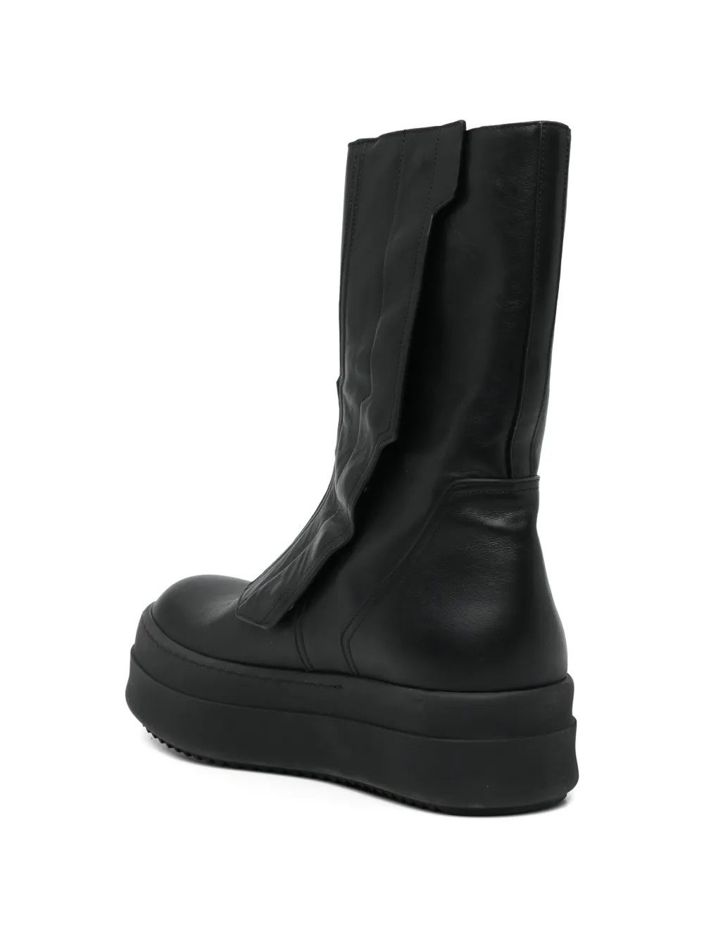 Rick Owens panelled leather boots Zwart