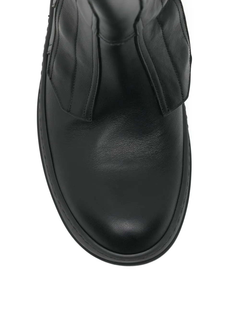 Rick Owens panelled leather boots Zwart