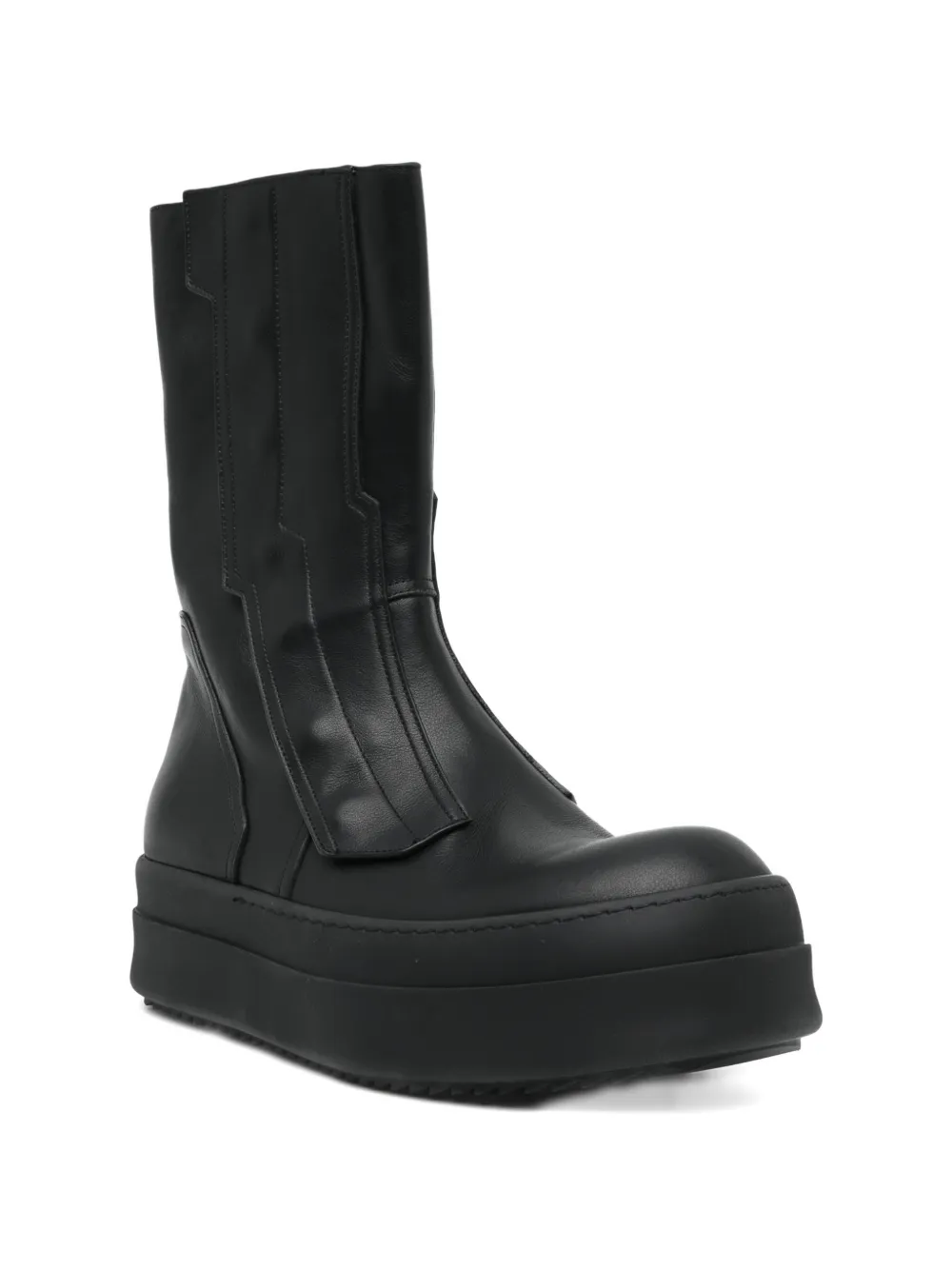 Rick Owens panelled leather boots Zwart