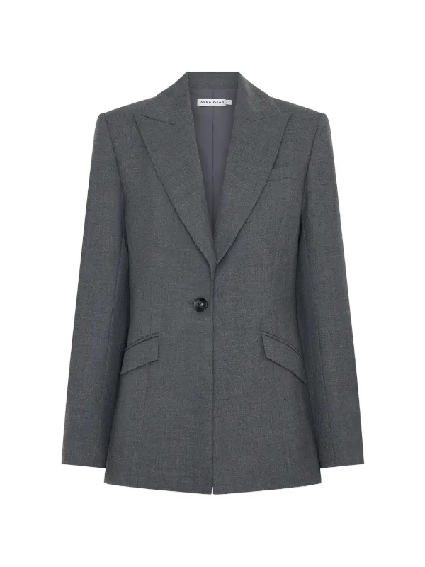 Anna Quan Willow Single-breasted Blazer in Grey