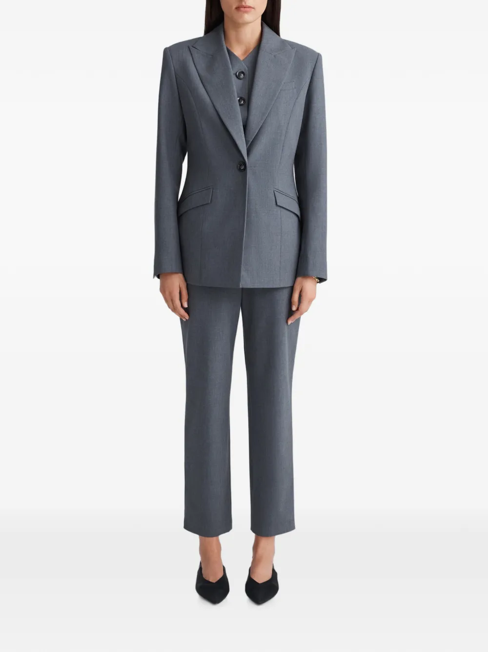 Anna Quan Willow blazer met enkele rij knopen Grijs