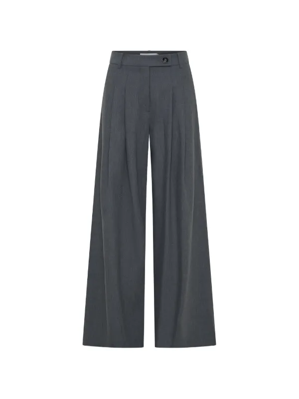 Anna Quan Luka Pleated Trousers in Grey
