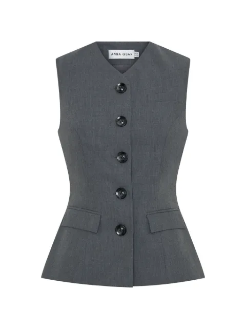 Anna Quan Kendall button-fastening peplum top