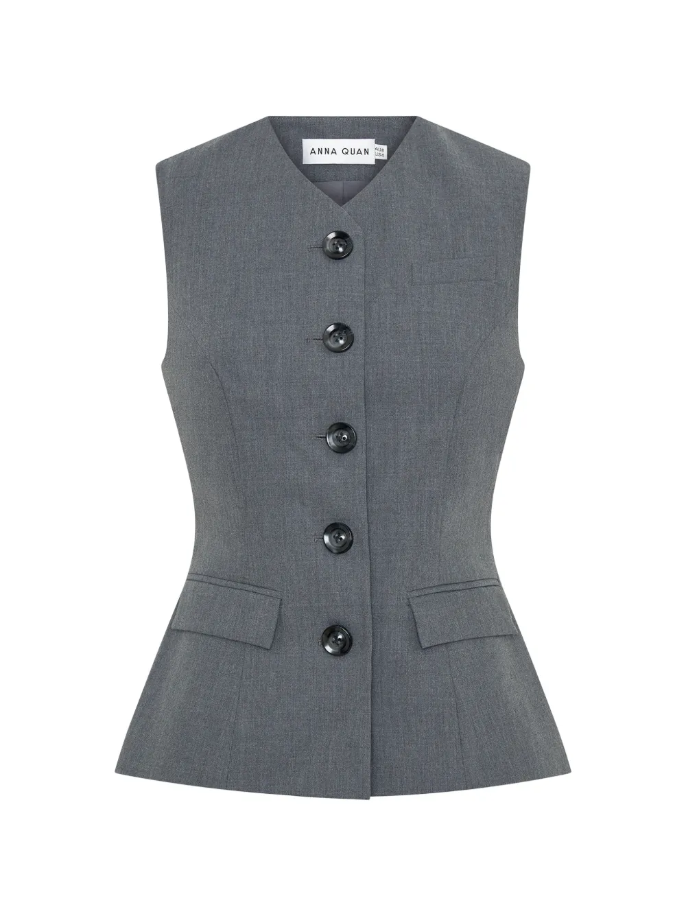 Anna Quan Kendall button-fastening peplum top - Grau