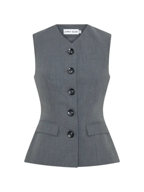 Anna Quan Kendall button-fastening peplum top