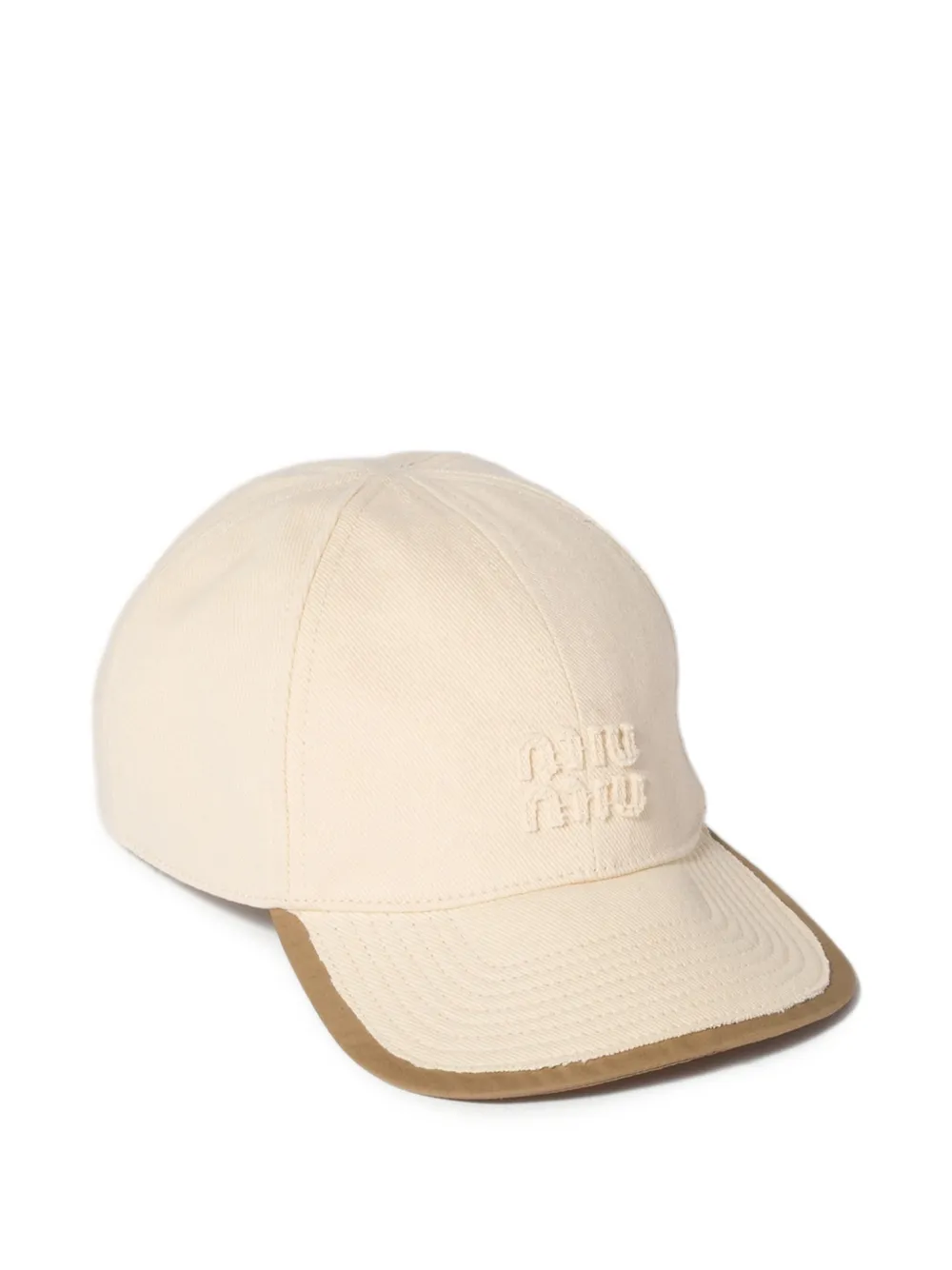 Miu Miu Cappello da baseball in drill e popeline - Toni neutri