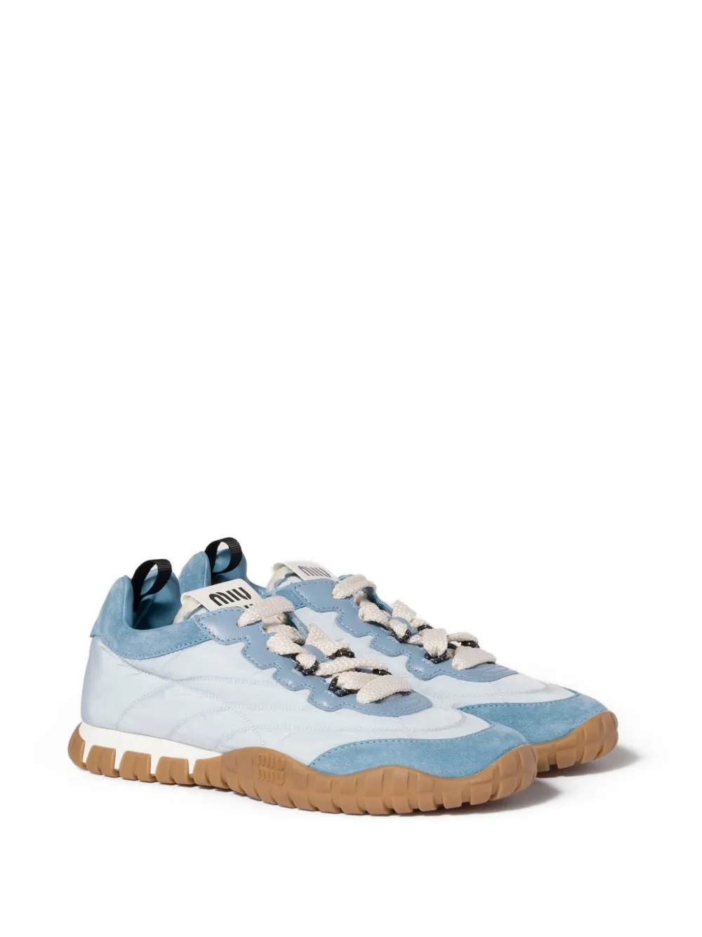 Miu Tyre technische stoffen en suède sneakers Blauw