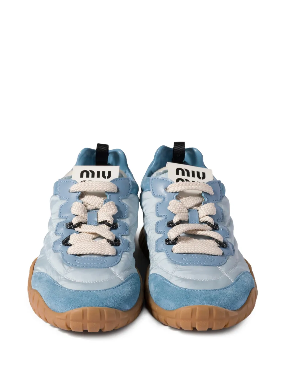 Miu Tyre technische stoffen en suède sneakers Blauw