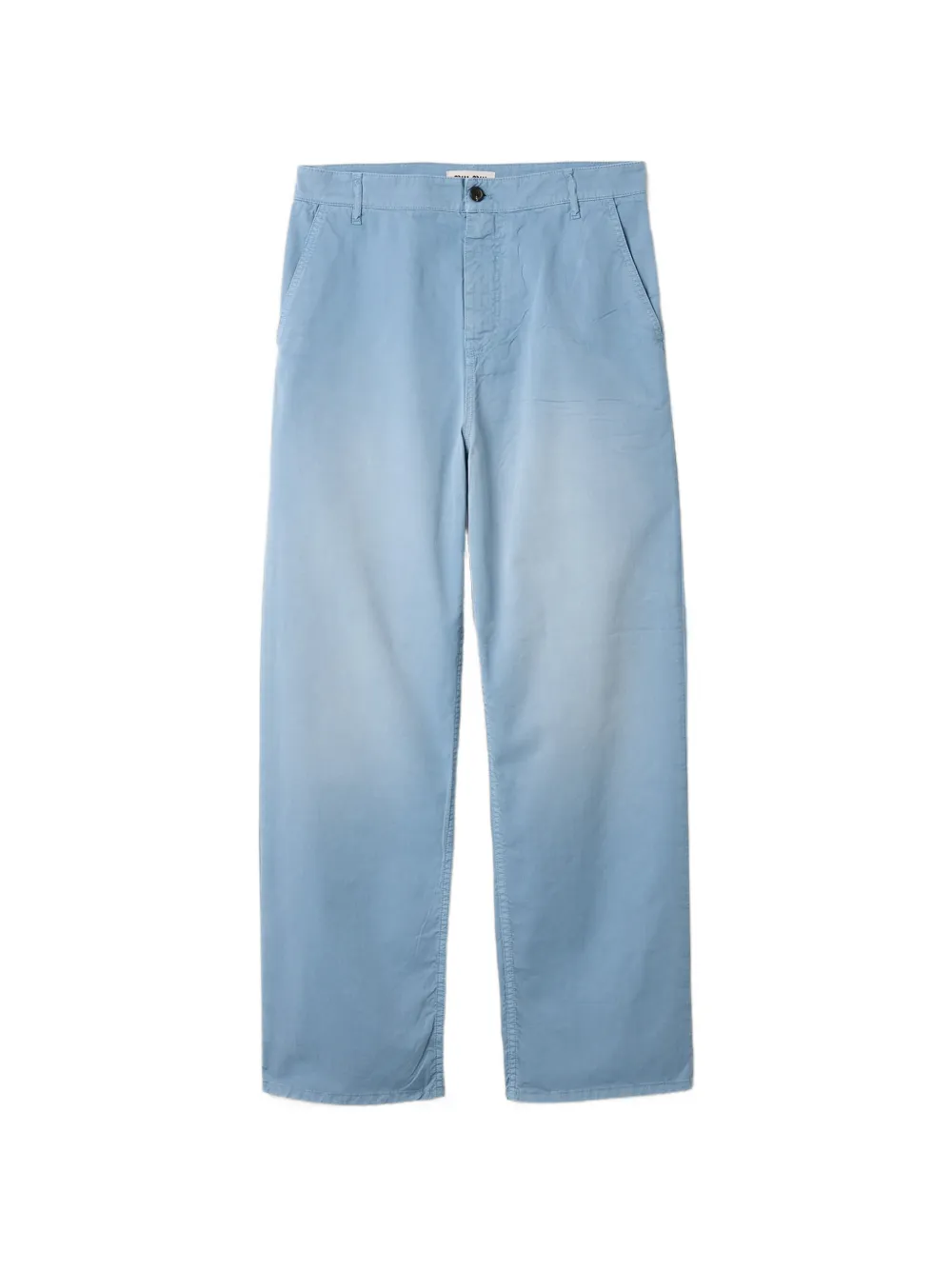 Miu Miu garment-dyed twill pants - Blue