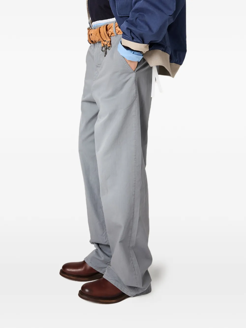 Miu Twill broek met geverfd effect Grijs