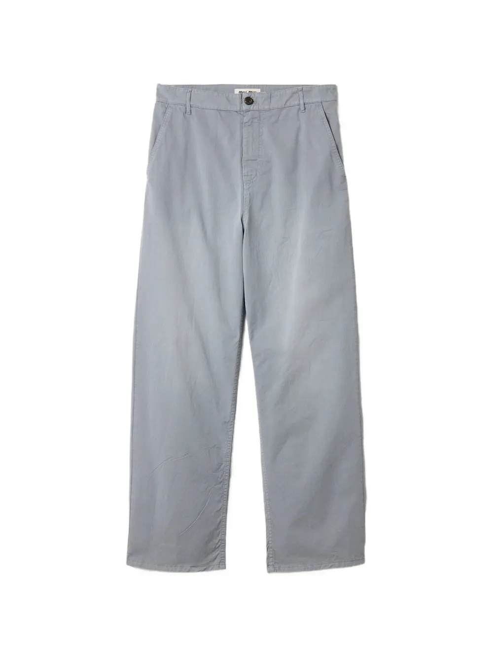 Miu Miu garment-dyed twill pants - Grey