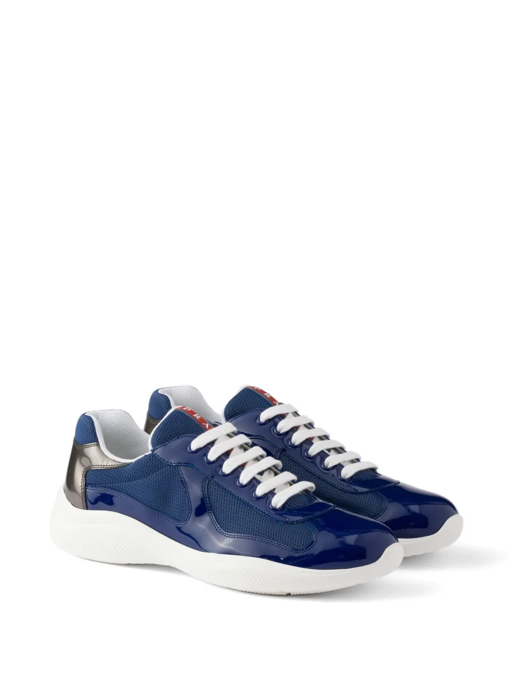 Prada America's Cup sneakers van lakleer en technische stof Blauw
