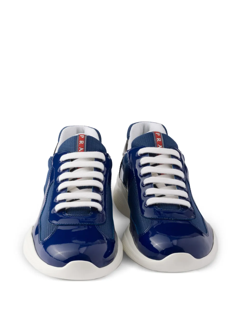 Prada America's Cup sneakers van lakleer en technische stof Blauw