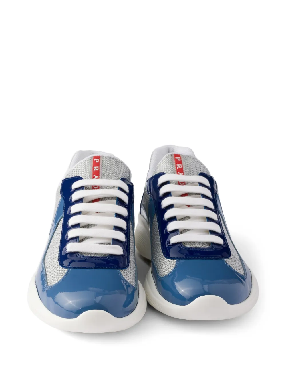 Prada America's Cup sneakers van lakleer en technische stof Blauw