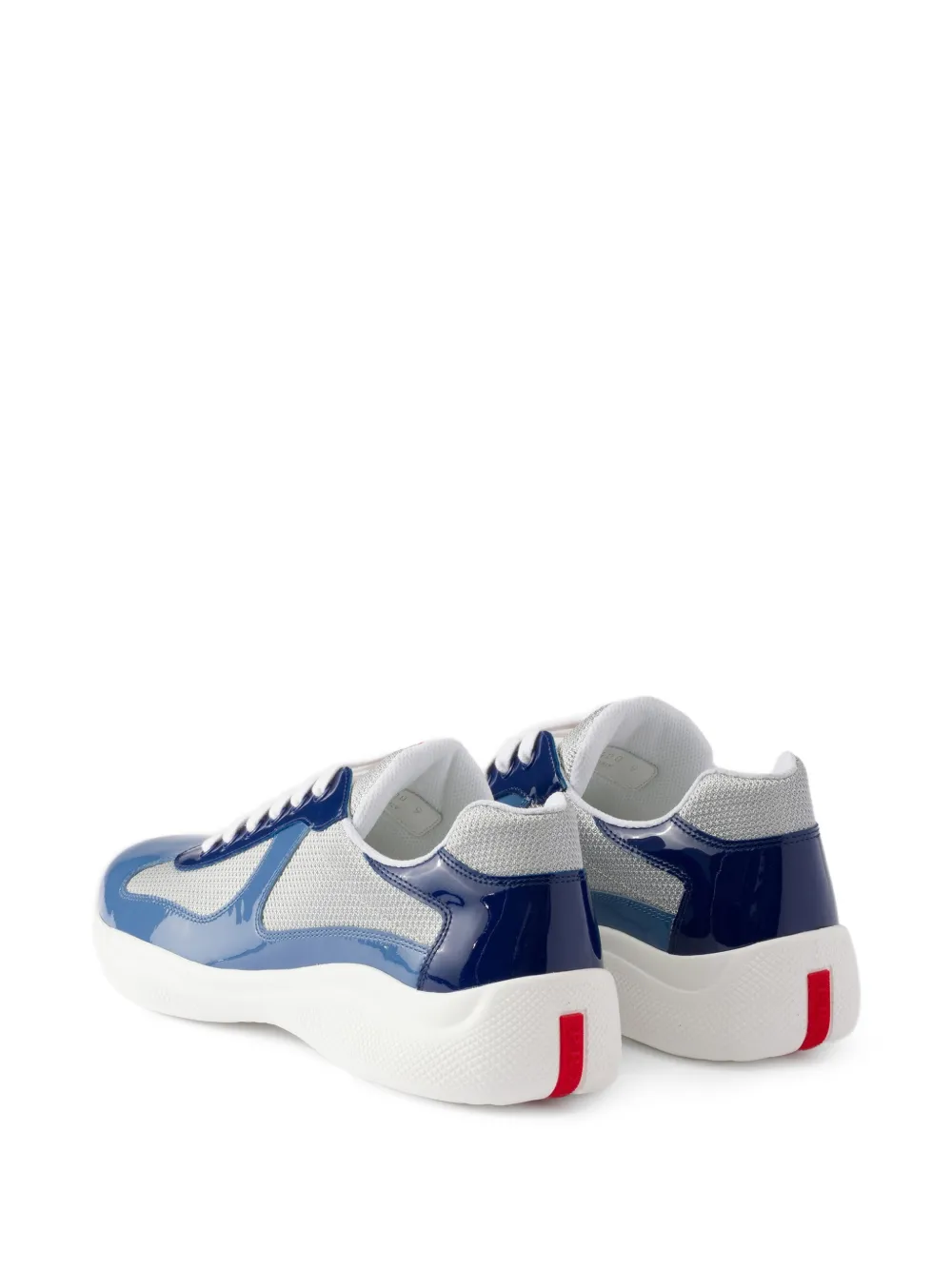 Prada America's Cup sneakers van lakleer en technische stof Blauw