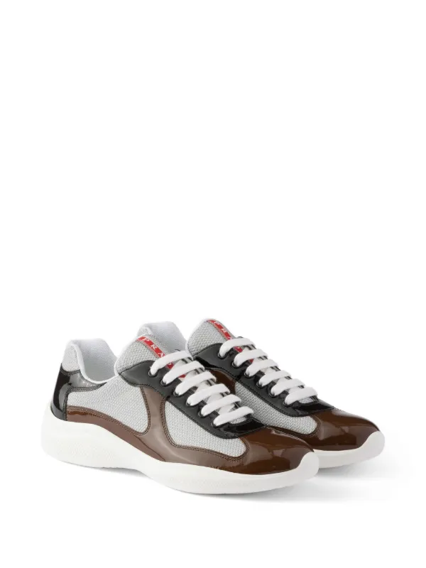Prada patent-leather And technical-fabric America's Cup Sneakers